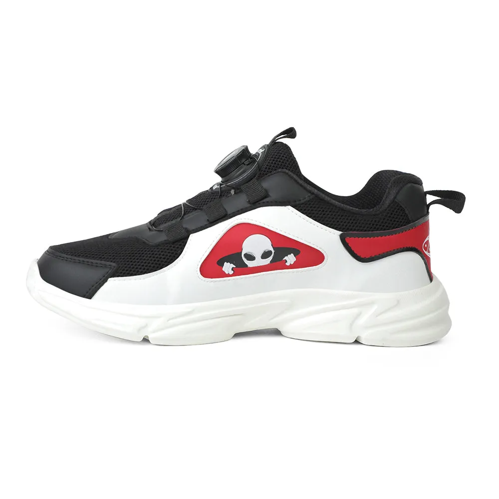 Leap7x Black Sports Non Lacing Walking Shoes For Kids CRISTFER1E By Liberty