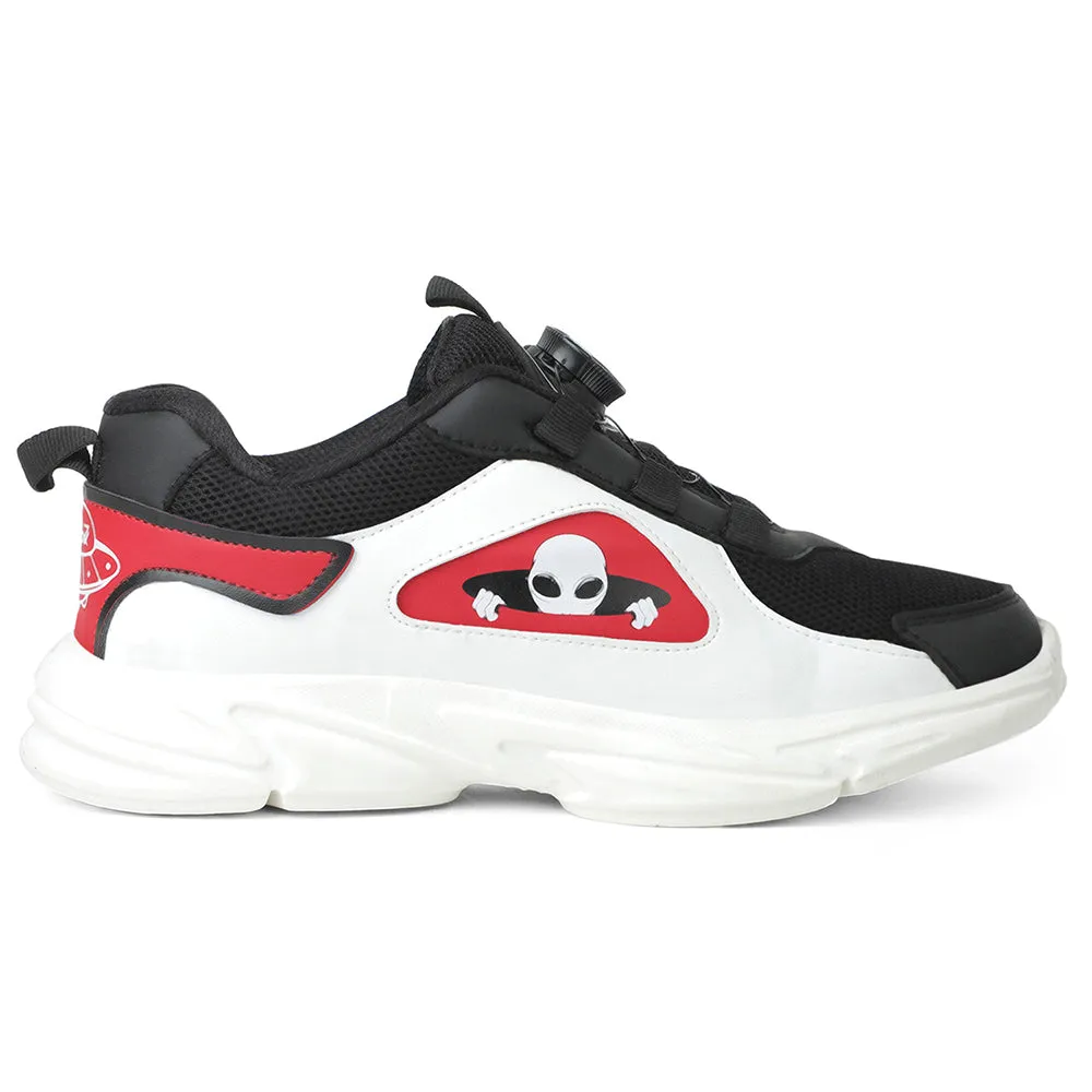 Leap7x Black Sports Non Lacing Walking Shoes For Kids CRISTFER1E By Liberty