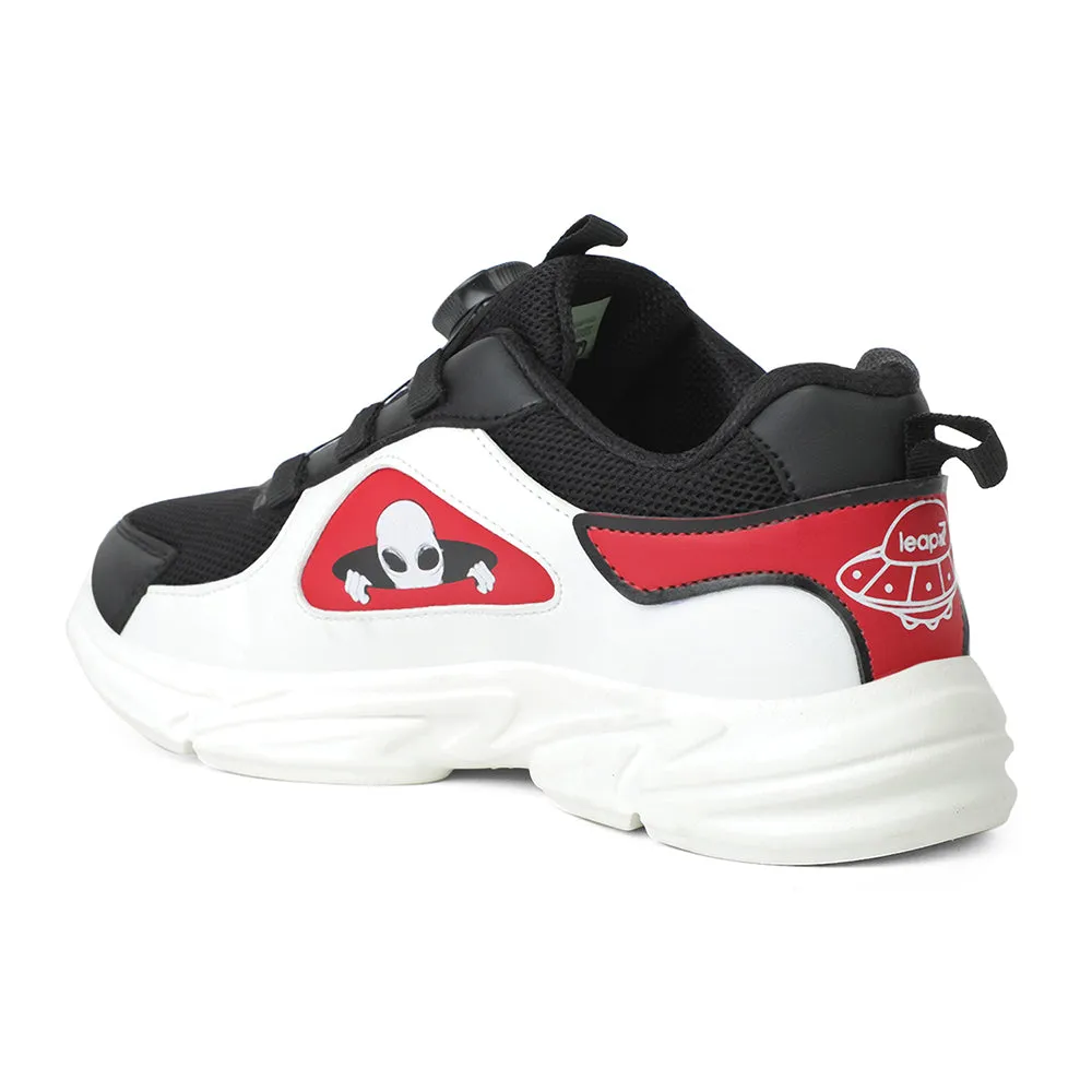 Leap7x Black Sports Non Lacing Walking Shoes For Kids CRISTFER1E By Liberty