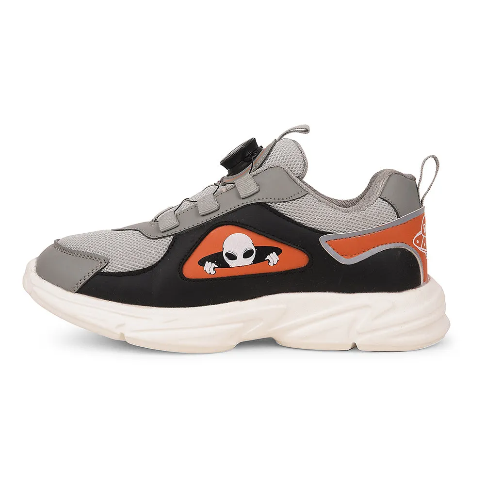 Leap7x Light Grey Sports Non Lacing Walking Shoes For Kids CRISTFER1E By Liberty