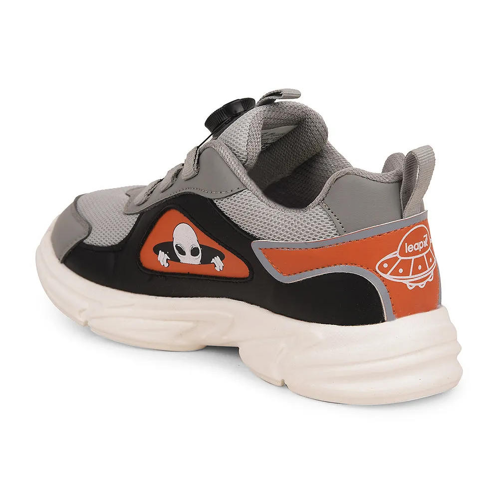 Leap7x Light Grey Sports Non Lacing Walking Shoes For Kids CRISTFER1E By Liberty