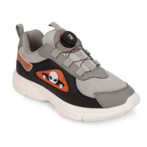 Leap7x Light Grey Sports Non Lacing Walking Shoes For Kids CRISTFER1E By Liberty