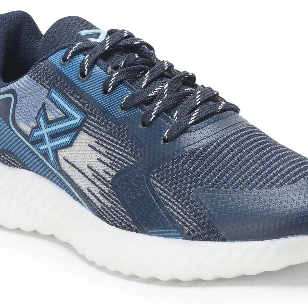 Leap7x Navy Blue Sports Lacing Walking Shoes For Men NITSOFT-1E By Liberty