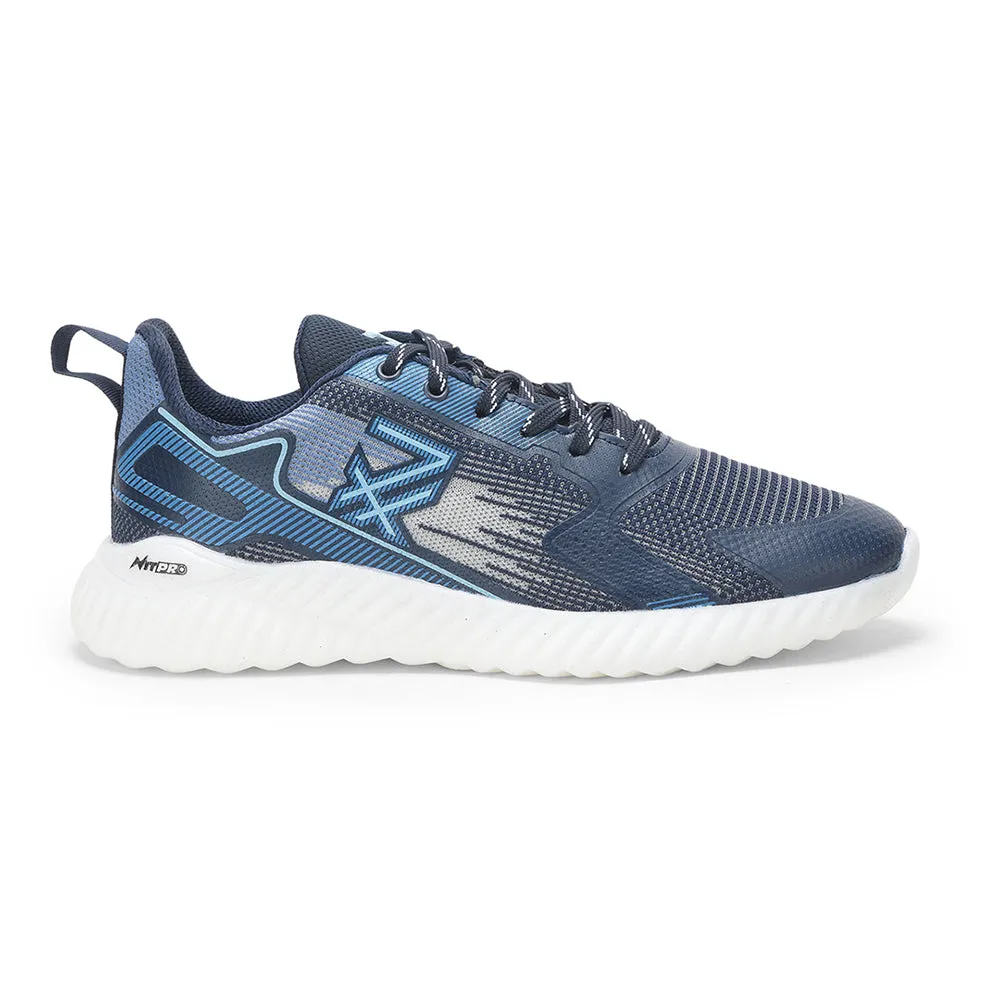 Leap7x Navy Blue Sports Lacing Walking Shoes For Men NITSOFT-1E By Liberty