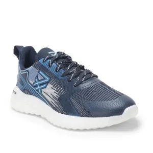 Leap7x Navy Blue Sports Lacing Walking Shoes For Men NITSOFT-1E By Liberty