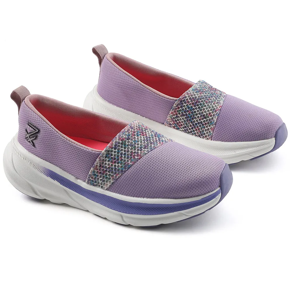 Leap7x Purple Sports Non Lacing Walking Shoes For Women CANBERRA1E By Liberty