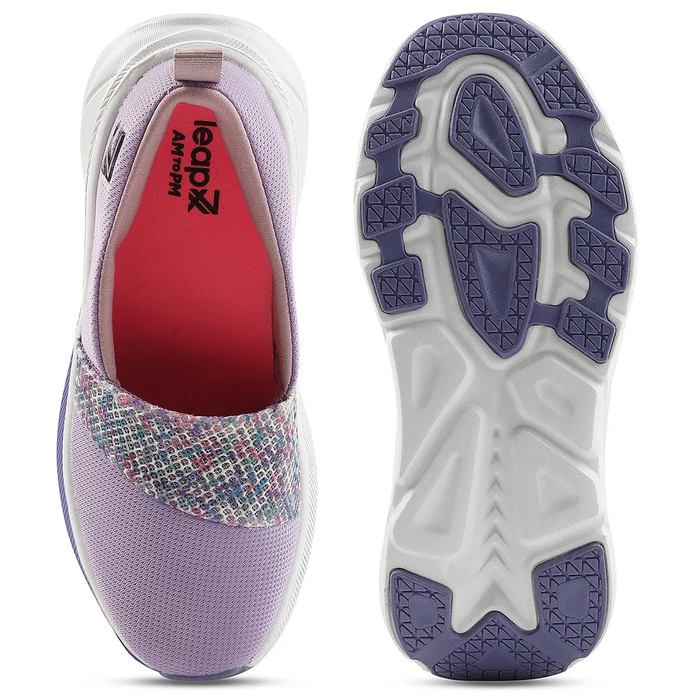 Leap7x Purple Sports Non Lacing Walking Shoes For Women CANBERRA1E By Liberty
