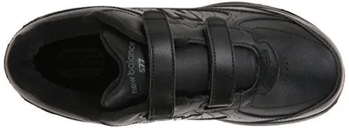 New Balance Men's MW577 Leather Hook/Loop Walking Shoe,Black,11 4E US