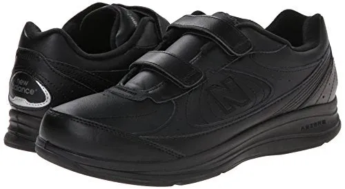 New Balance Men's MW577 Leather Hook/Loop Walking Shoe,Black,11 4E US