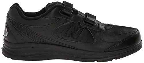 New Balance Men's MW577 Leather Hook/Loop Walking Shoe,Black,11 4E US