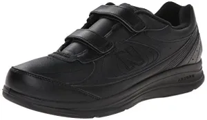 New Balance Men's MW577 Leather Hook/Loop Walking Shoe,Black,11 4E US