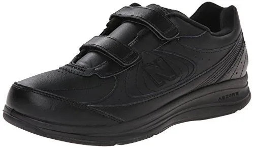 New Balance Men's MW577 Leather Hook/Loop Walking Shoe,Black,11 4E US
