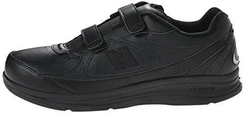 New Balance Men's MW577 Leather Hook/Loop Walking Shoe,Black,11 4E US