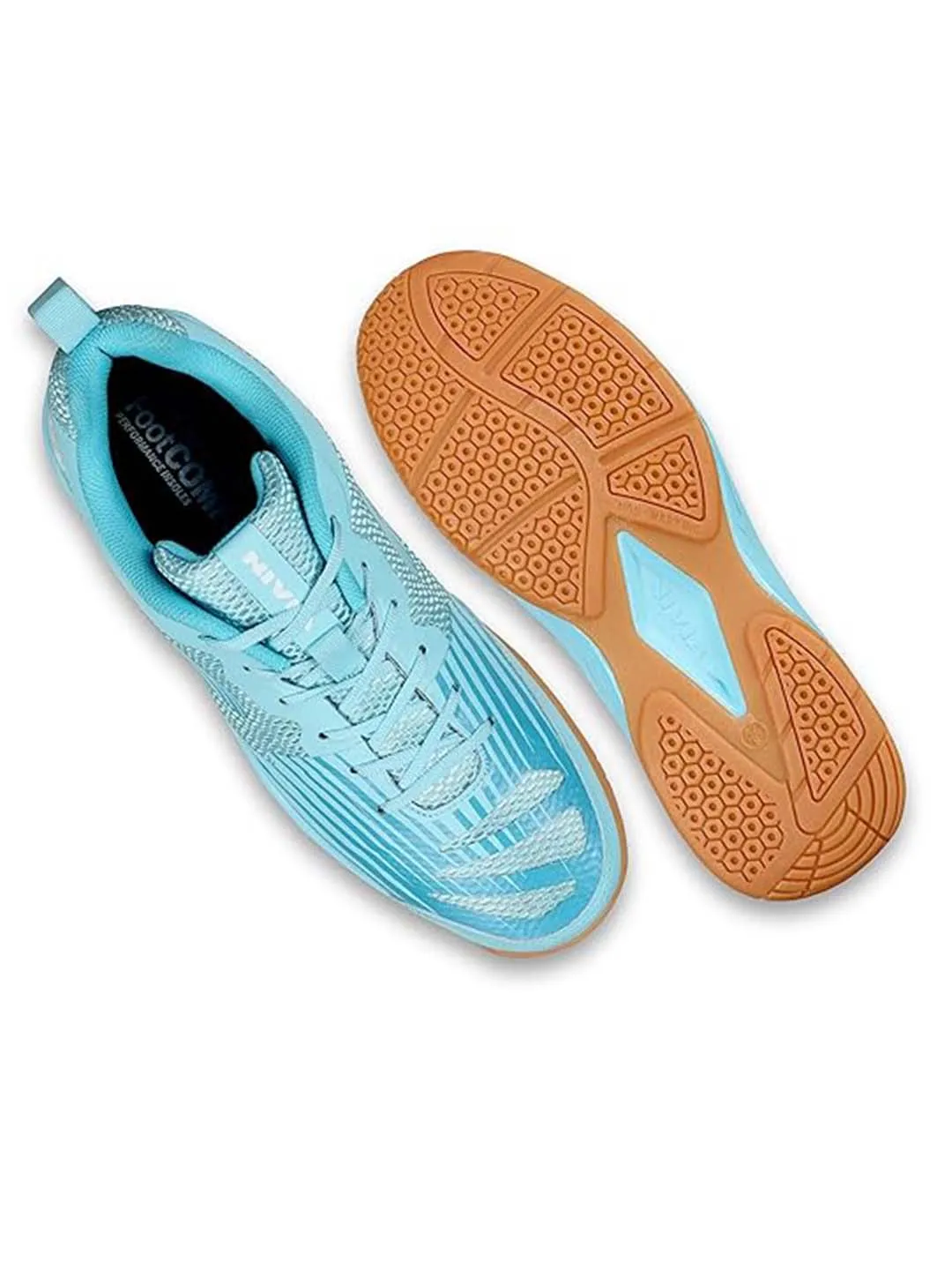 Nivia Super Court 2.0 Badminton Shoe For Mens | Eva & Natural Rubber Sole With Breathable Mesh Upper With Tpu Fusion Technology |For Sports, Badminton, (Sky Blue)
