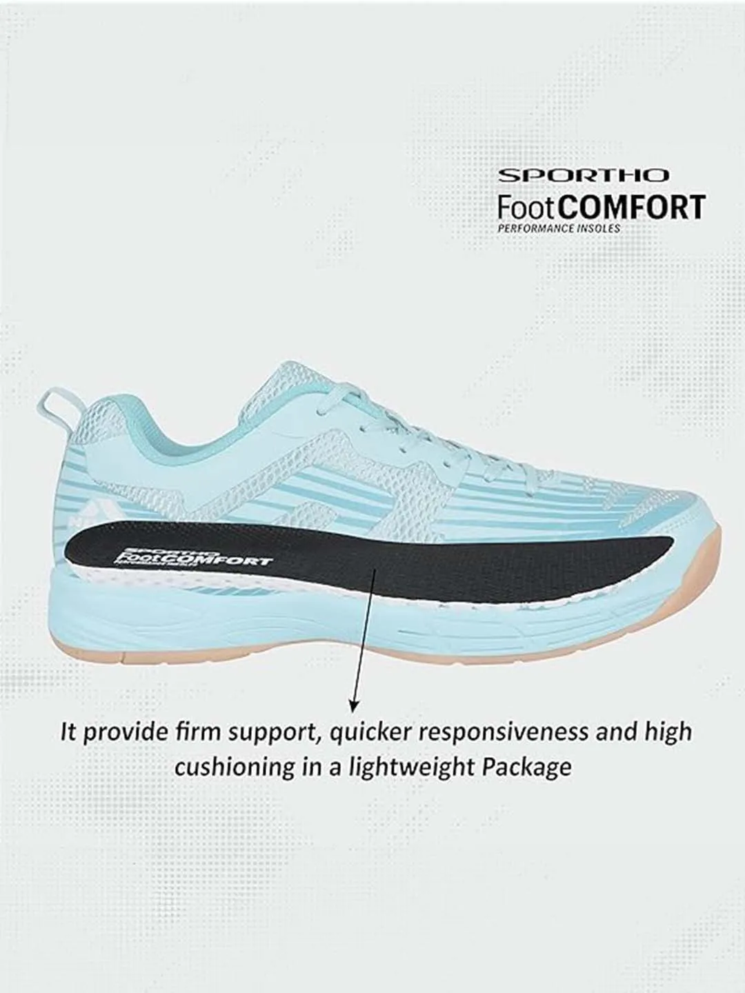 Nivia Super Court 2.0 Badminton Shoe For Mens | Eva & Natural Rubber Sole With Breathable Mesh Upper With Tpu Fusion Technology |For Sports, Badminton, (Sky Blue)