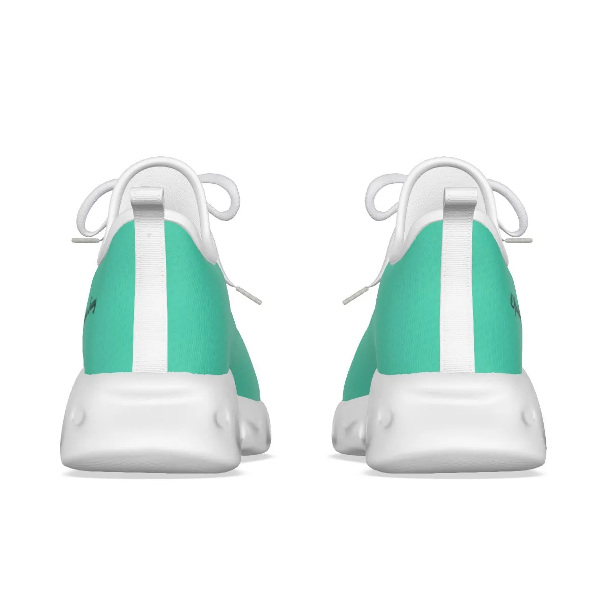 Oficialmente Sexy Turquoise Green Light Sports Shoes With Black Logos
