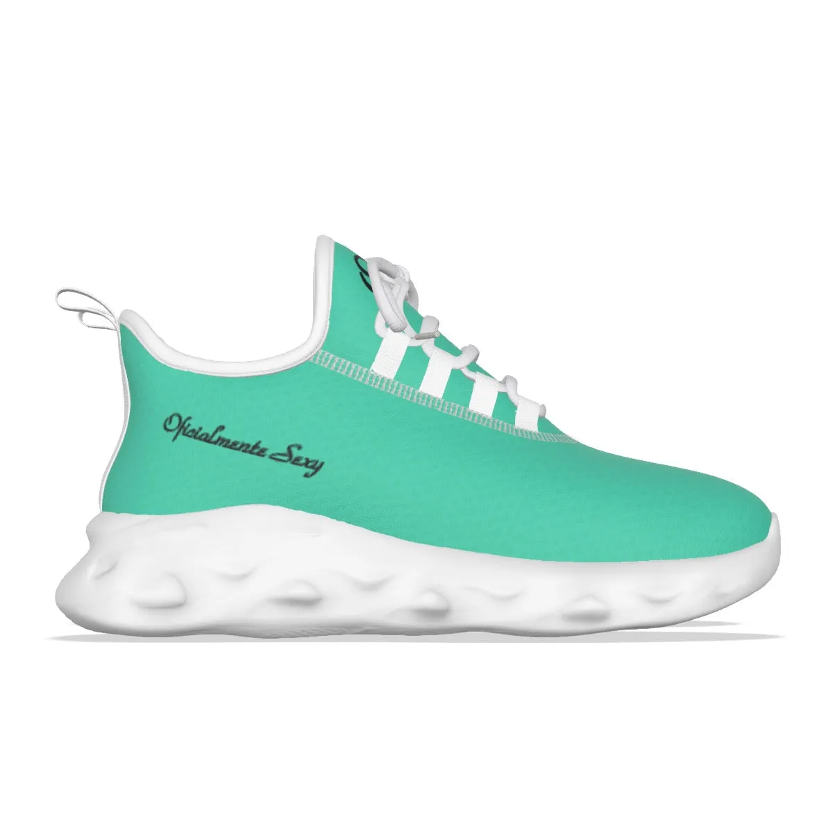 Oficialmente Sexy Turquoise Green Light Sports Shoes With Black Logos