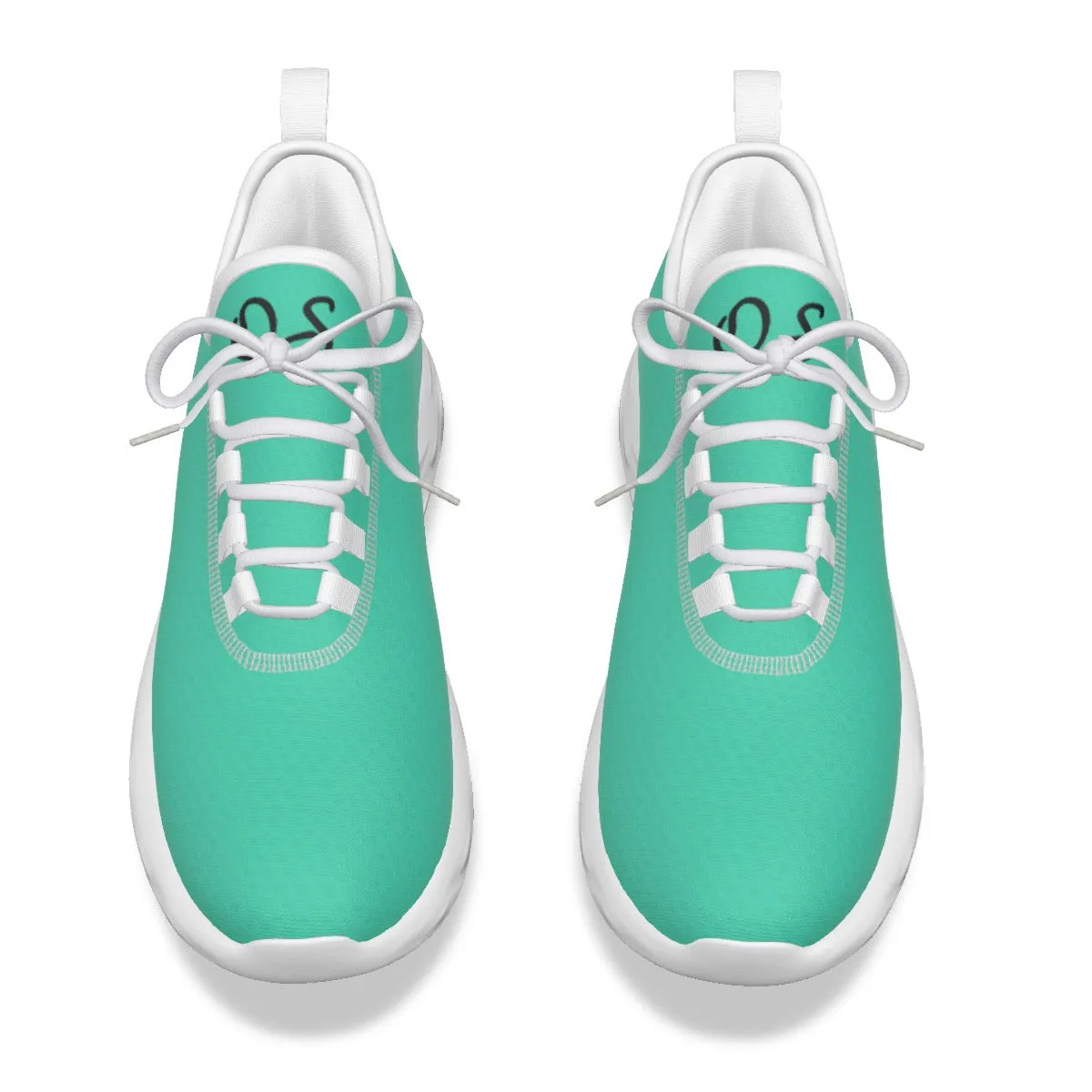 Oficialmente Sexy Turquoise Green Light Sports Shoes With Black Logos