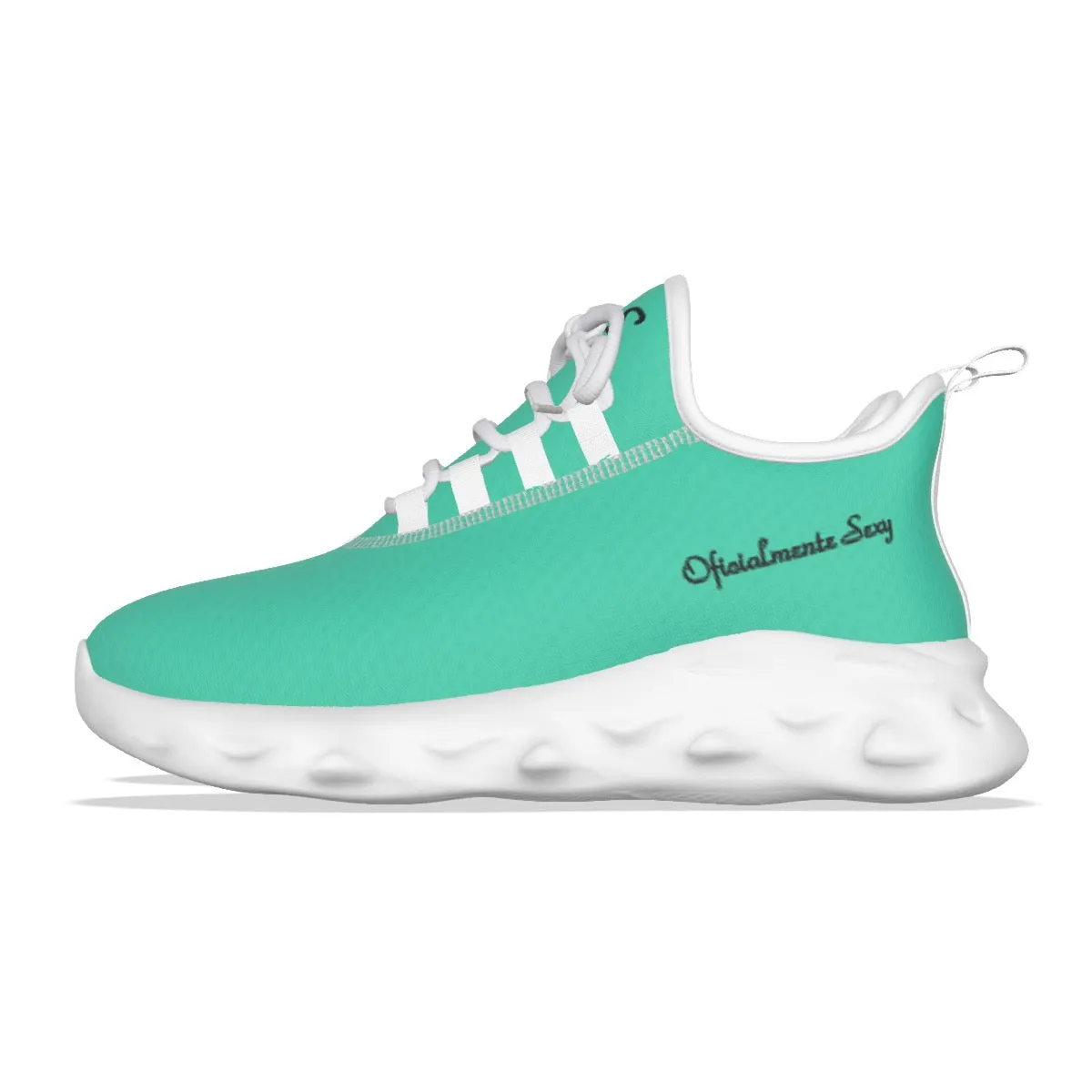 Oficialmente Sexy Turquoise Green Light Sports Shoes With Black Logos