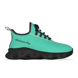 Oficialmente Sexy Turquoise Green Light Sports Shoes With Black Logos
