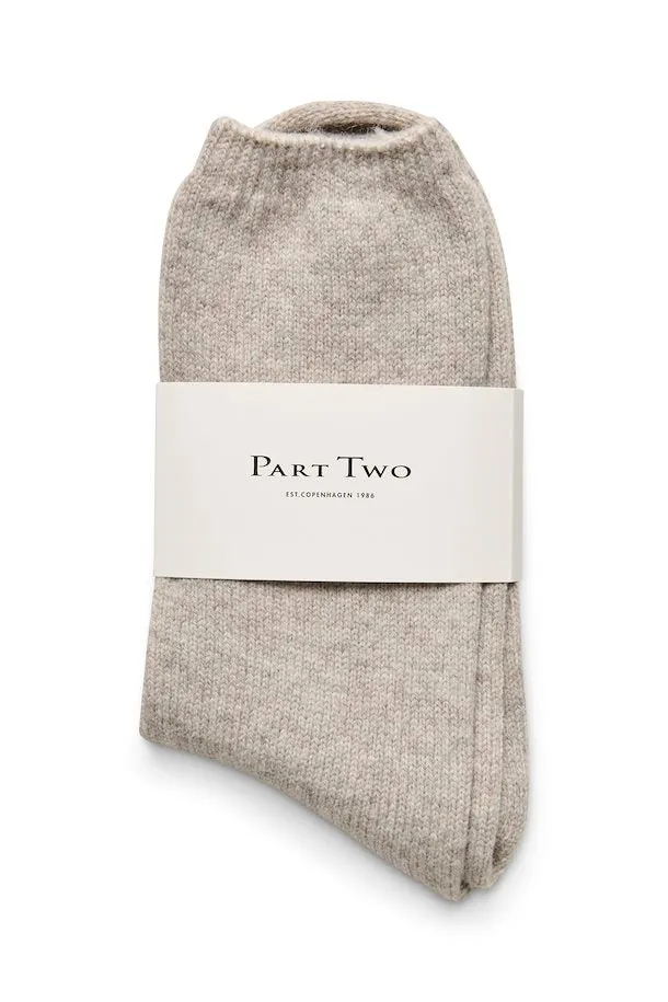 PART TWO TEONA SOCKS NATURAL MELANGE