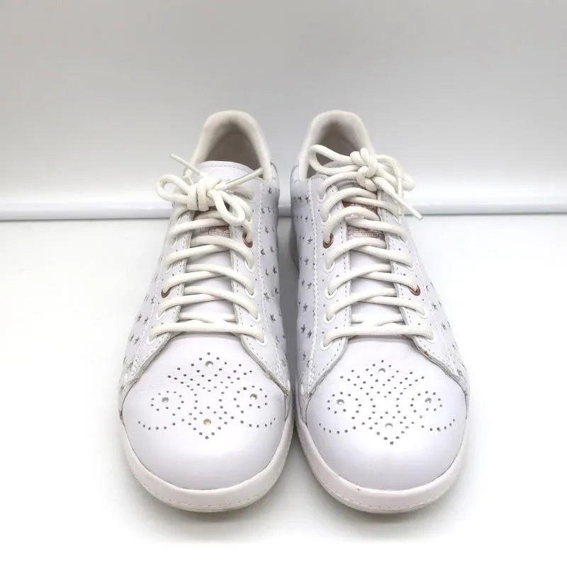 Paul Smith Rabbit Low Top Sneakers White Stars-Punched Leather Size 38