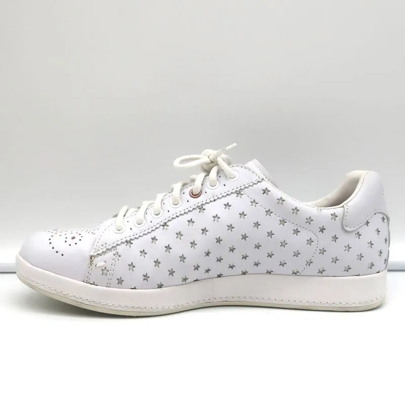 Paul Smith Rabbit Low Top Sneakers White Stars-Punched Leather Size 38