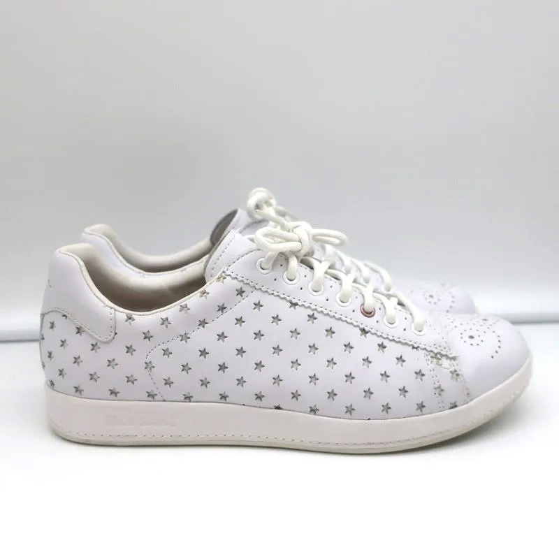Paul Smith Rabbit Low Top Sneakers White Stars-Punched Leather Size 38