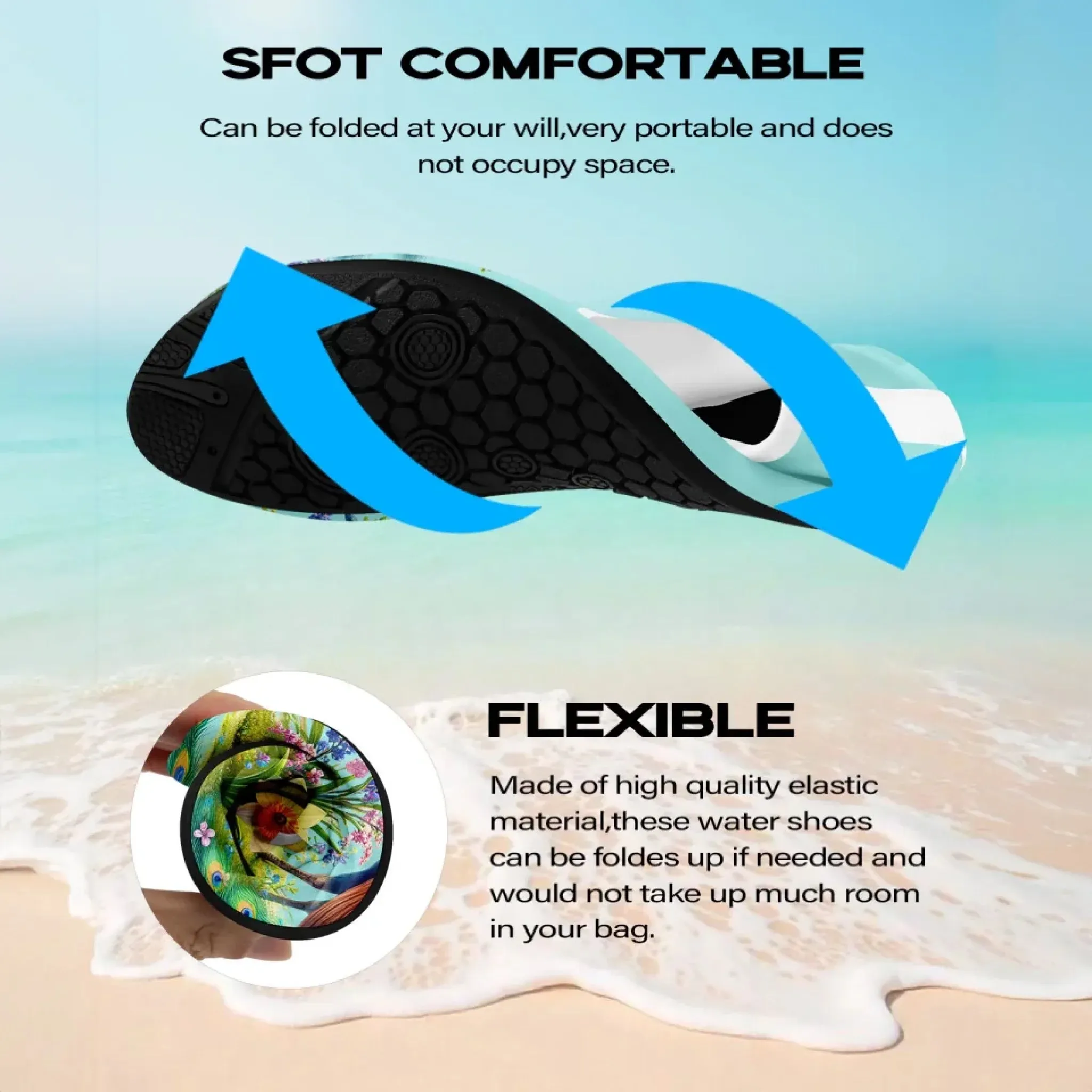 Personalized Summer Fashion Water Shoes, Custom Lightweight Aqua Shoes, Comfort Unisex Shoes