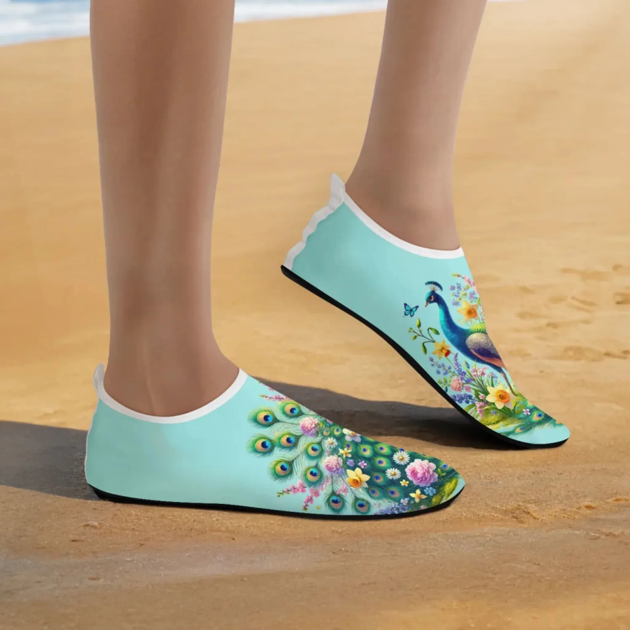 Personalized Summer Fashion Water Shoes, Custom Lightweight Aqua Shoes, Comfort Unisex Shoes
