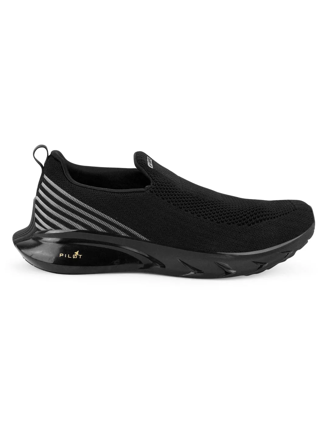 PILOT PRO Black Men's Walking Shoes