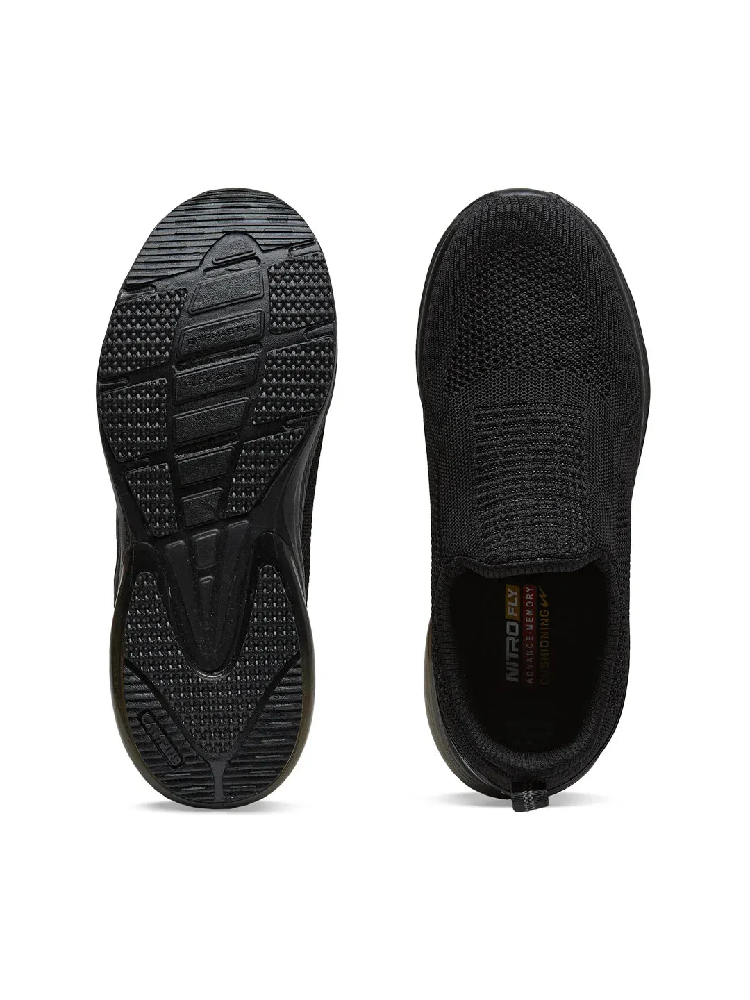 PORIUM Black Men's Walking Shoes