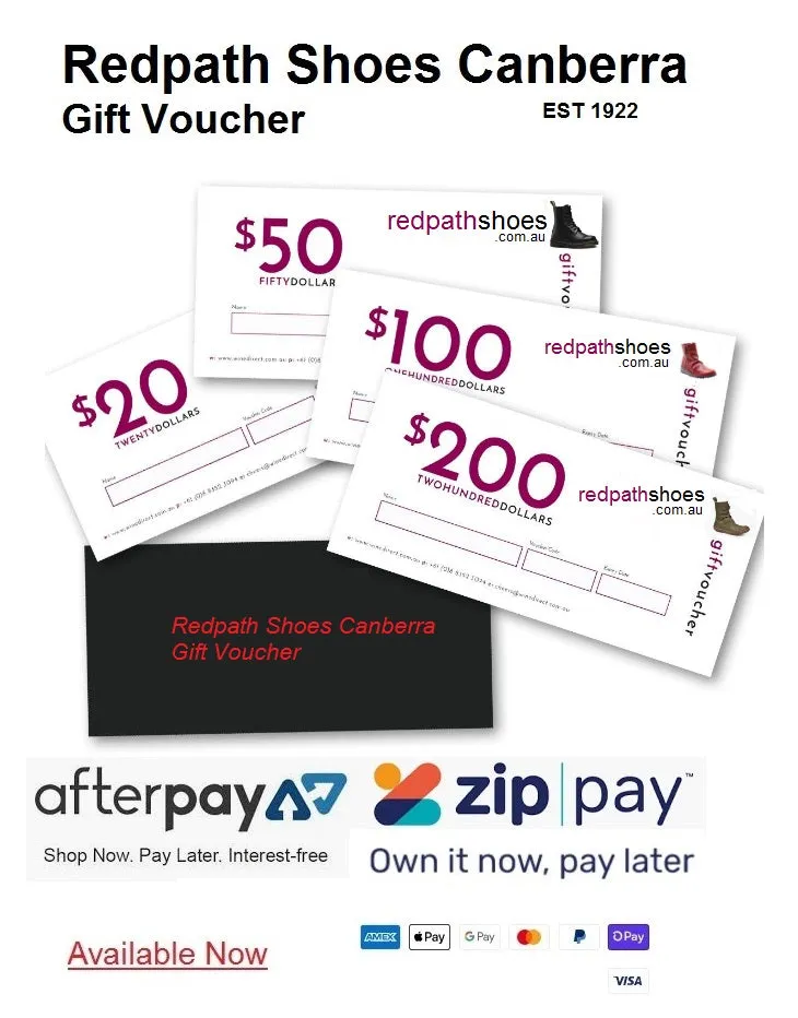 Redpath Shoes Canberra Gift Voucher Online and In-Store