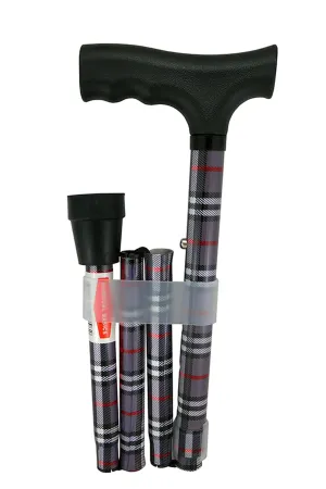 SURGICAL BASICS Walking Stick Folding Plaid 73-85cm