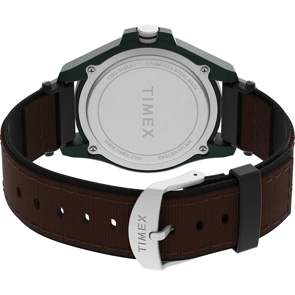 Timex Expedition Acadia Rugged Black Resin Case - Natural Dial - Brown/Black Fabric Strap [TW4B26500]