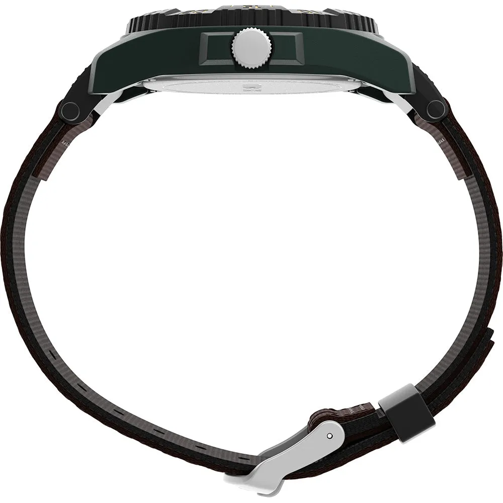 Timex Expedition Acadia Rugged Black Resin Case - Natural Dial - Brown/Black Fabric Strap [TW4B26500]