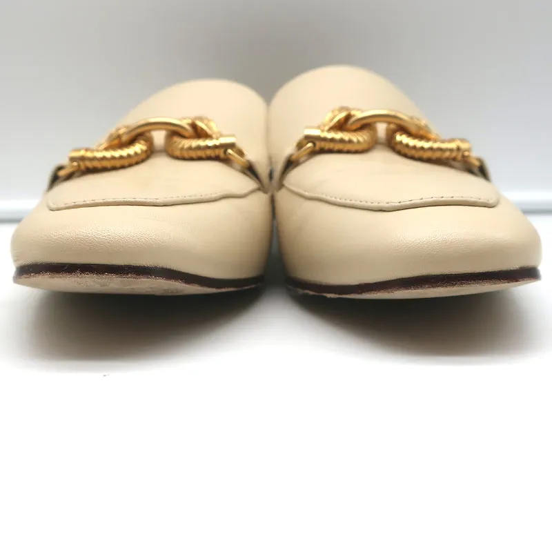 Tory Burch Jessa Horse Head Loafers Ivory Leather Size 10