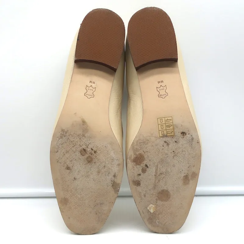 Tory Burch Jessa Horse Head Loafers Ivory Leather Size 10