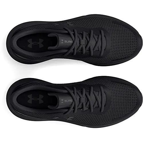 Under Armour Men's Surge 3 Road Running Shoe, (002) Black/Black/Black, 10