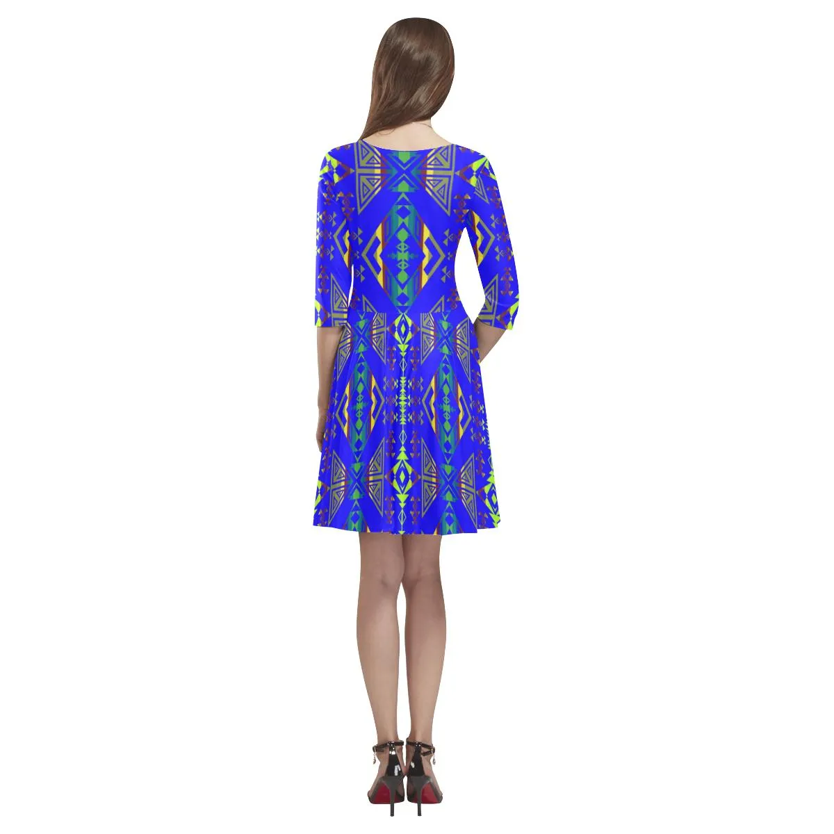 Upstream Expedition Midnight Run Tethys Half-Sleeve Skater Dress