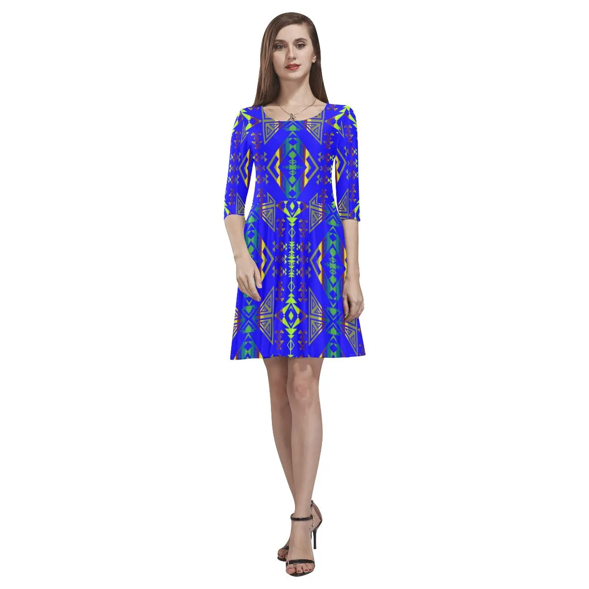 Upstream Expedition Midnight Run Tethys Half-Sleeve Skater Dress