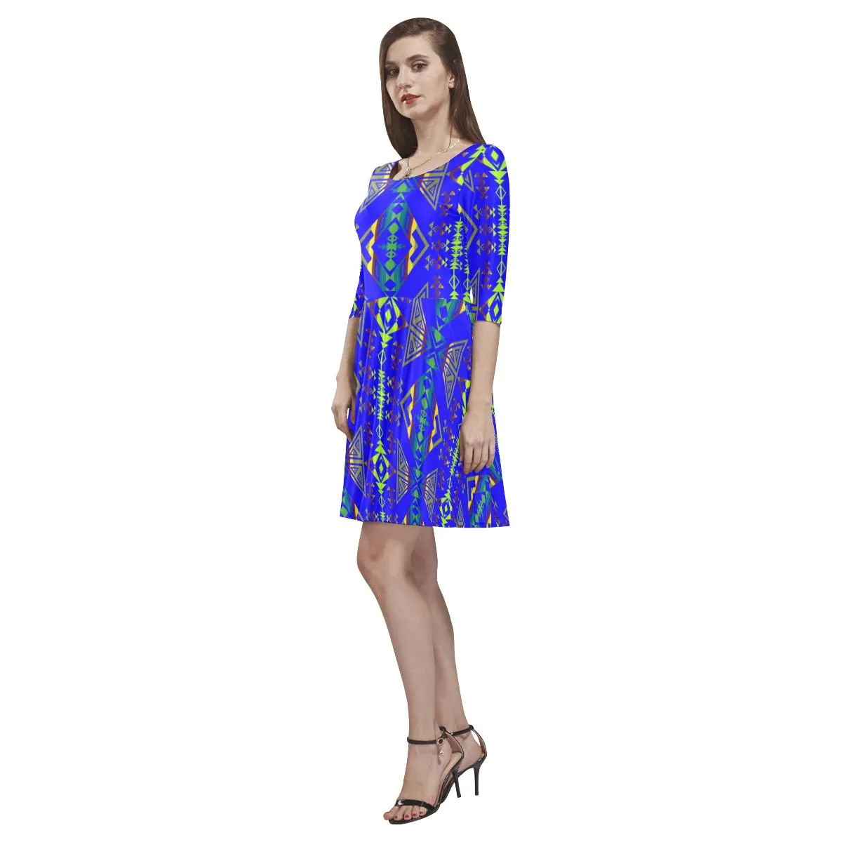 Upstream Expedition Midnight Run Tethys Half-Sleeve Skater Dress