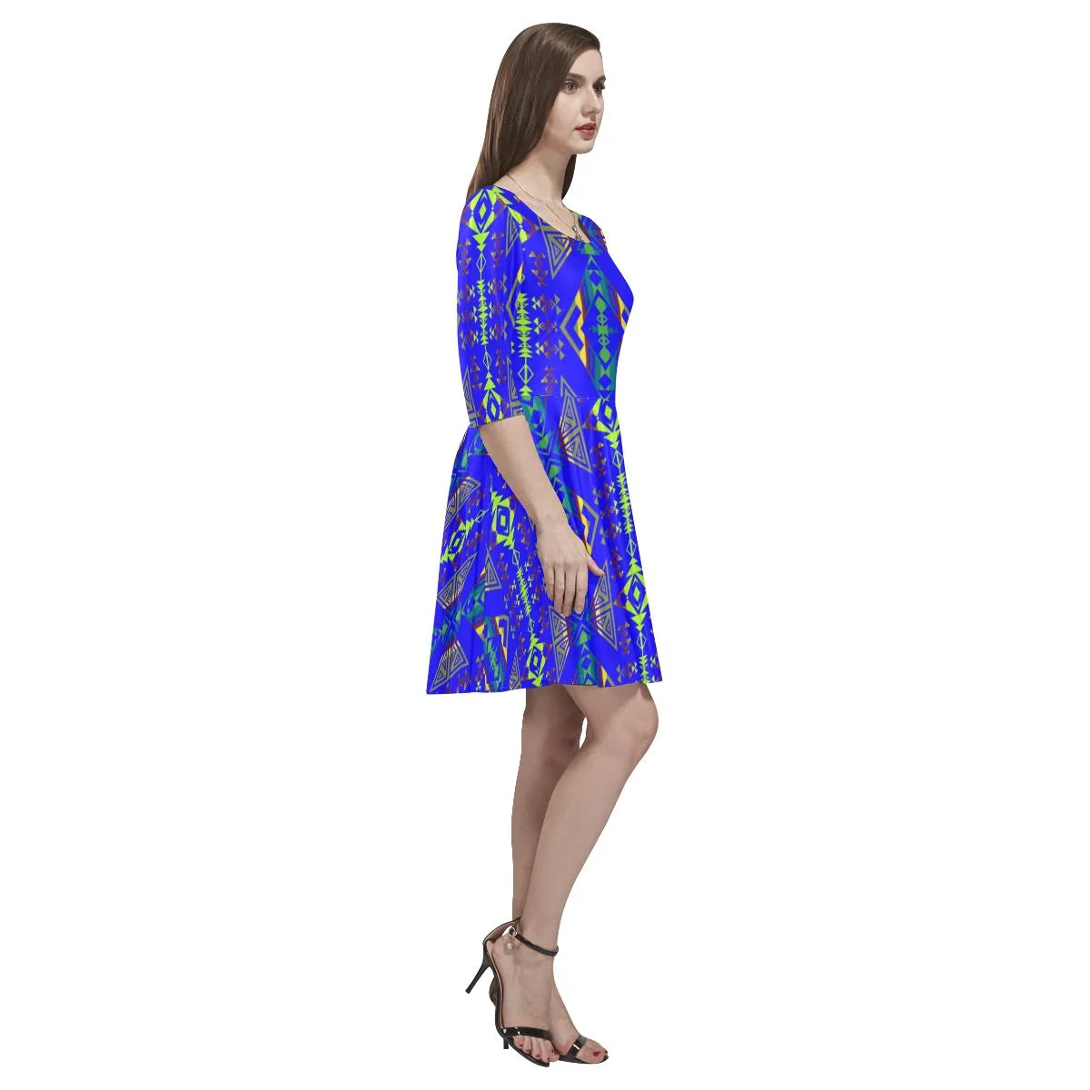 Upstream Expedition Midnight Run Tethys Half-Sleeve Skater Dress
