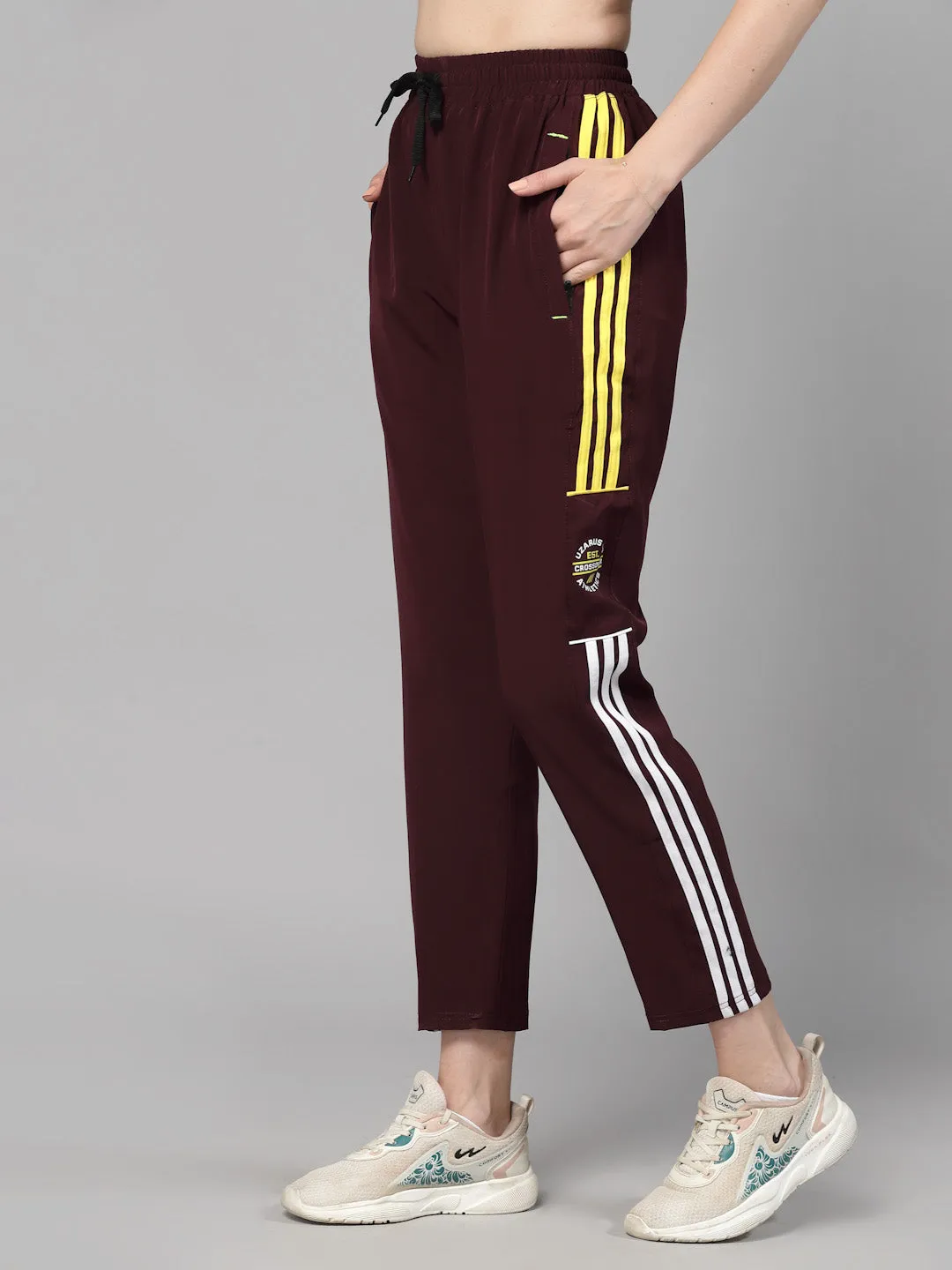 Uzarus Women's 3 Pocket Sports Gym Track Pants Running Lower