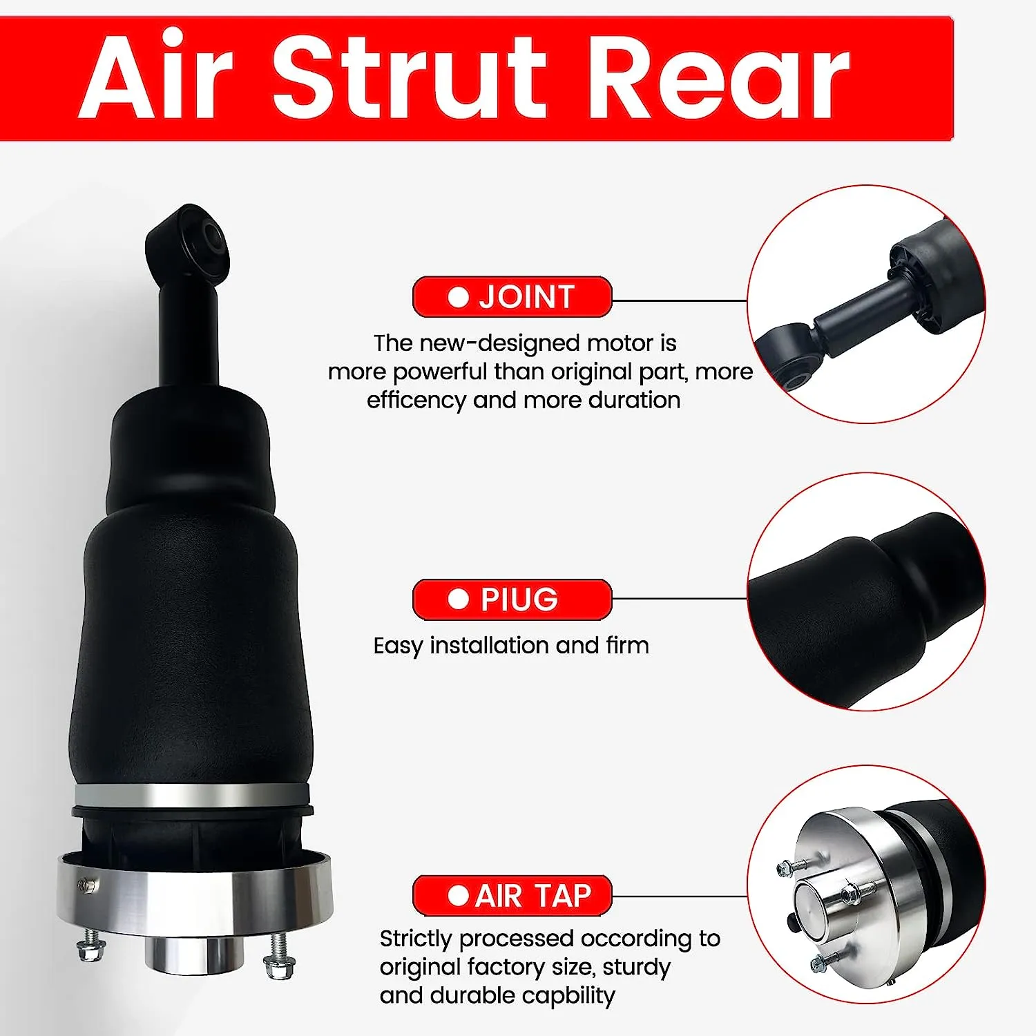 VIGOR Rear Air Strut Absorber, Compatible with 2002-2007 Lincoln Navigator and Ford Expedition Car Air Suspension Shock, OEM Replace Part Number 6L745A965AC