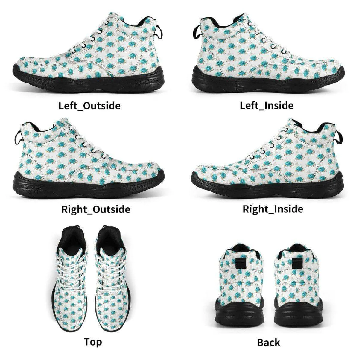 Women's Teal Roses Sneakers