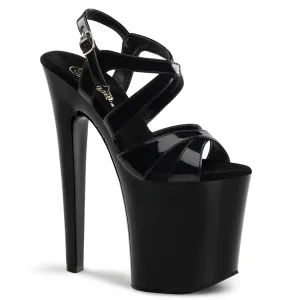 XTREME-872 Black Patent Strappy Platform Exotic Dancer Shoe